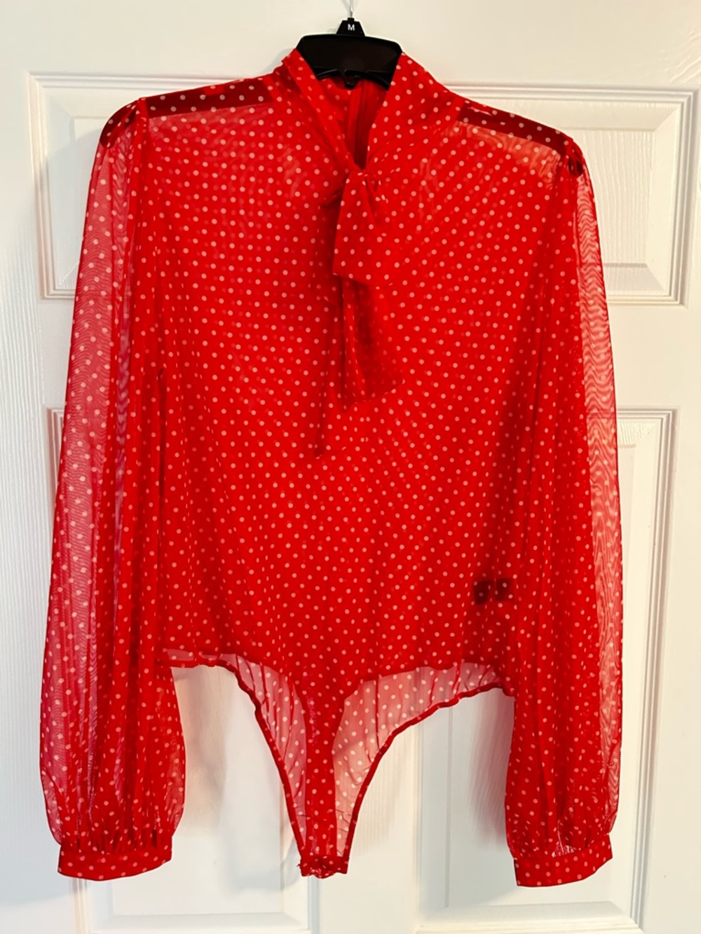 Red Polka Dot Bodysuit with Zip on back!